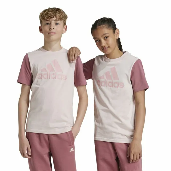 Child's Short Sleeve T-Shirt Adidas Essentials Big Logo Colorblock