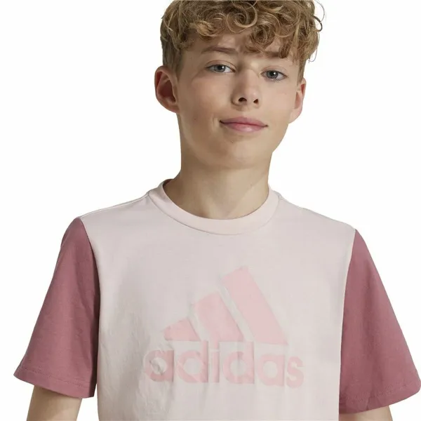 Child's Short Sleeve T-Shirt Adidas Essentials Big Logo Colorblock