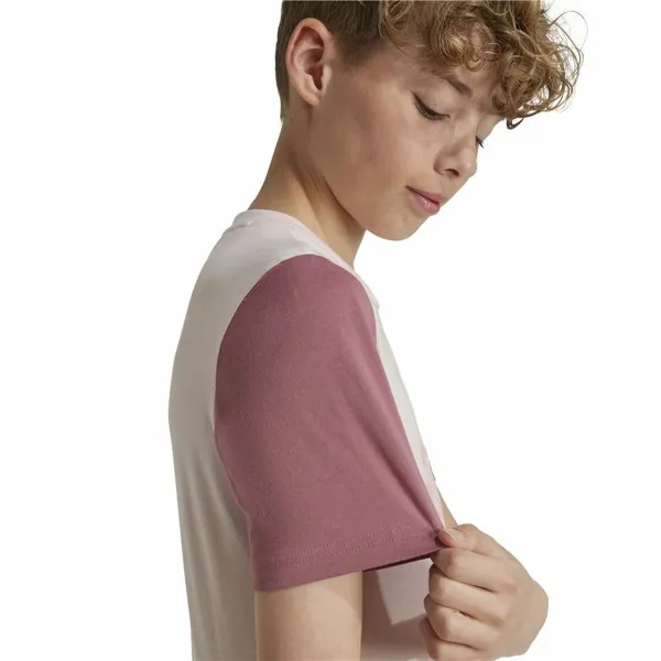 Child's Short Sleeve T-Shirt Adidas Essentials Big Logo Colorblock