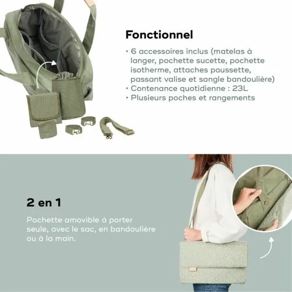 Diaper Changing Bag Babymoov Abstract Green Vert