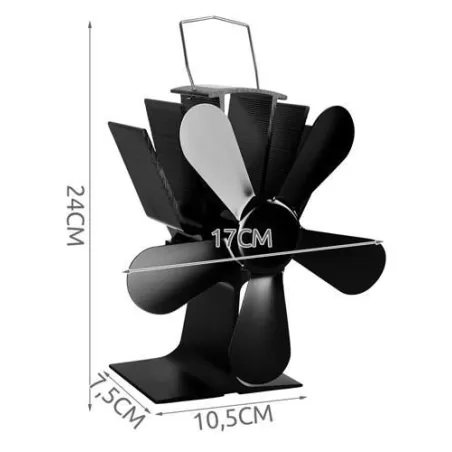 5 lāpstiņu kamīna ventilators