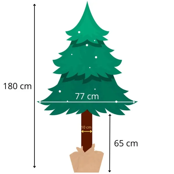 Artificial Christmas Tree Springos CT0111, Diamond Trunk Tree 180 cm