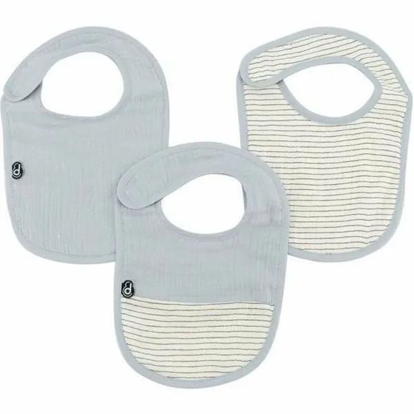 Bib Domiva Blue Cotton 3 Pieces (3 Units)