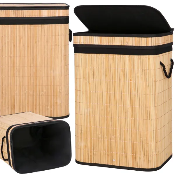 Bamboo laundry basket Springos HA0157 72l
