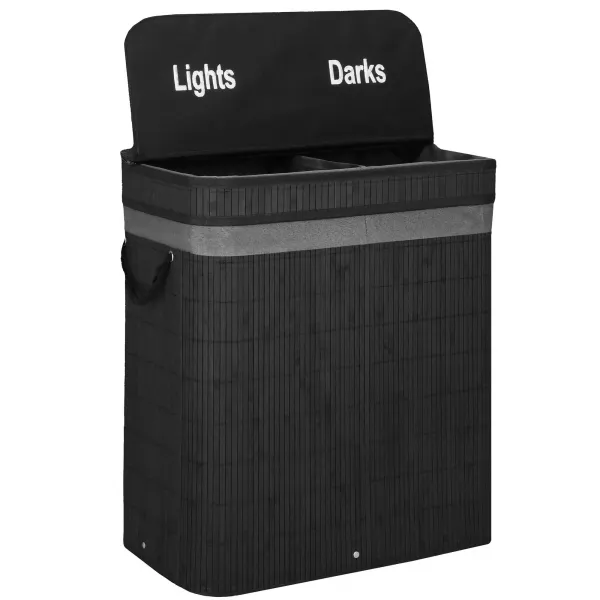 Bamboo laundry basket Springos HA0159 100l