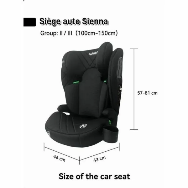 Auto Krēsls Nania Melns ECE R129/04