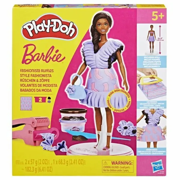 Пластилиновая игра Play-Doh Barbie Fashionista Ruffles Разноцветный 730 g