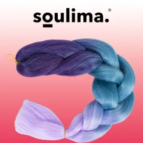 Sintētiskās matu bizes ombre zilā/violetā krāsā W10342