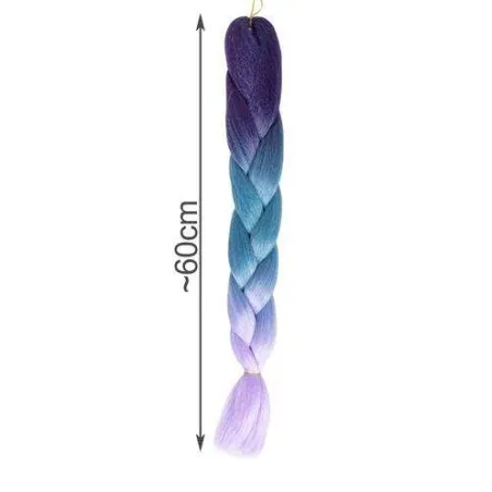Sünteetilised juuksepatsid ombre sinine/lilla W10342