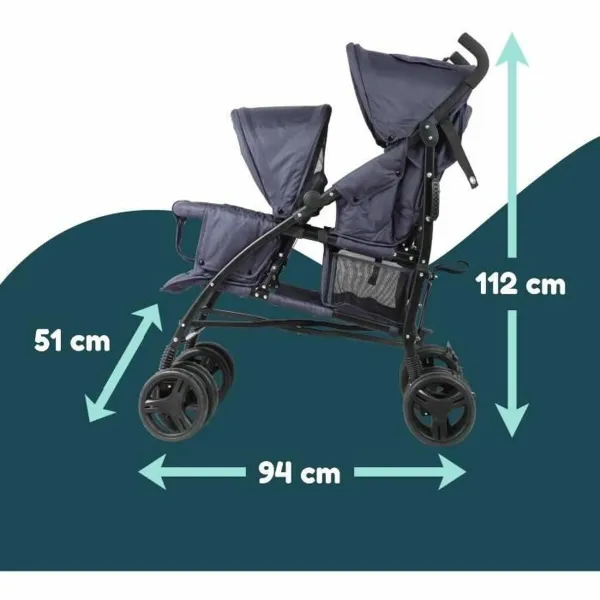 Детская коляска Bambisol Double Cane Тёмно Синий