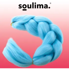 Sintetiniai plaukai pynėmis – mėlyni