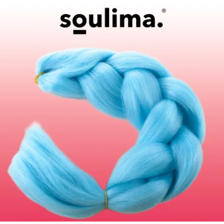 Sintetiniai plaukai pynėmis – mėlyni