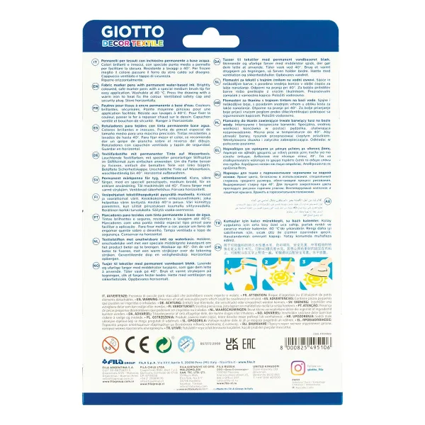 Flomasteru Komplekts Giotto F49490000 Daudzkrāsains (12 Daudzums)