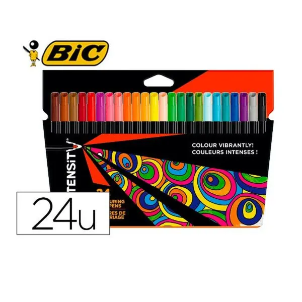 Žymeklių rinkinys Bic 978035 Juoda Spalvotas 24 Dalys