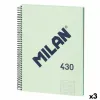 Book of Rings Milan 430 Green A4 80 Sheets (3 Units)