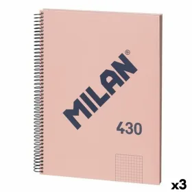Book of Rings Milan 430 Pink A4 80 Sheets (3 Units)
