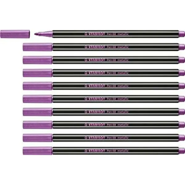 Felt-tip pens Stabilo Pen 68 metallic (10 Pieces)