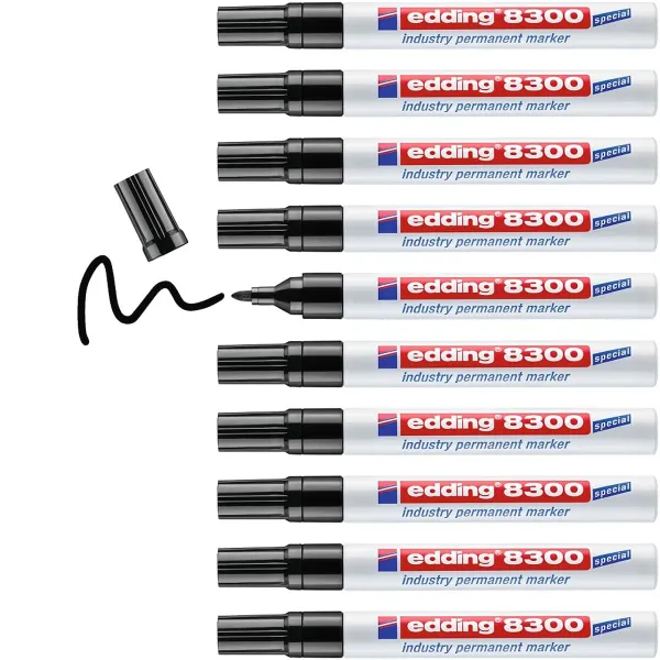Постоянный маркер Edding 8300 Чёрный (10 штук)