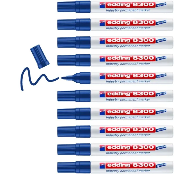 Permanenttimarkkeri Edding 8300 Sininen (10 osaa)