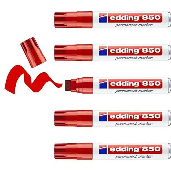 Permanenttimarkkeri Edding 850 Punainen (5 osaa)