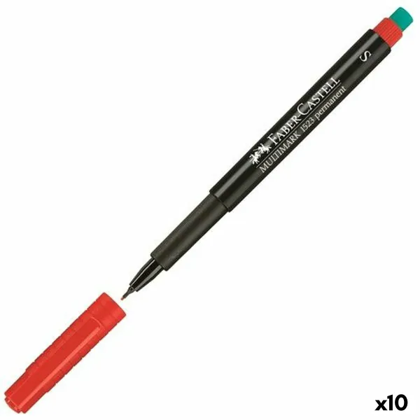 Permanentais marķieris Faber-Castell Multimark 1523 M Sarkans (10 gb.)