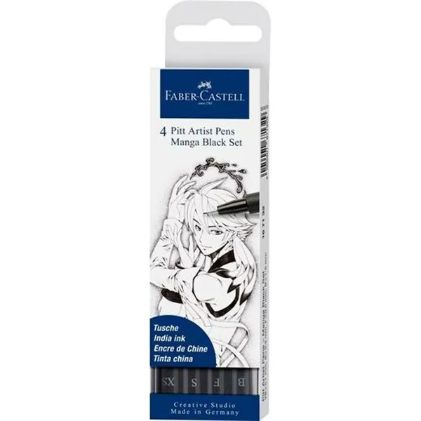 Tussisetti Faber-Castell Pitt Artist Sarjakuva, piirtäminen ja manga Tapaus Musta (5 osaa)