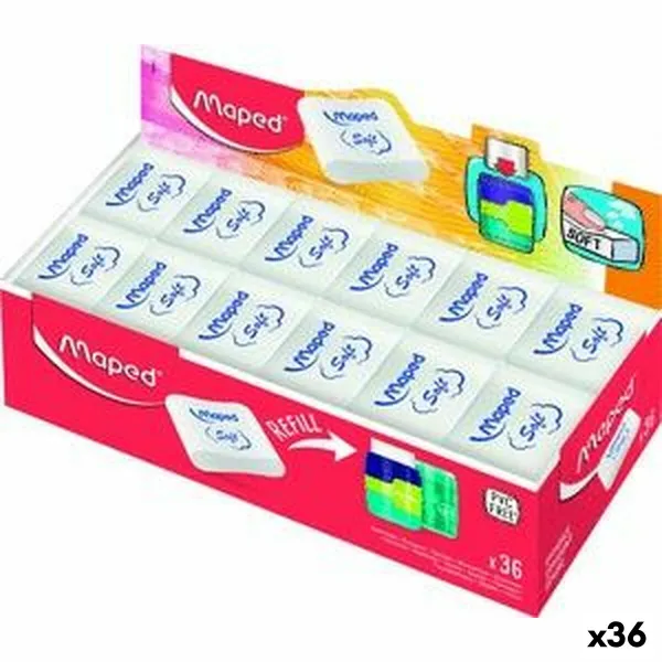 Pyyhekumisetti Maped Essential Soft Connect Valkoinen 36 Osaa