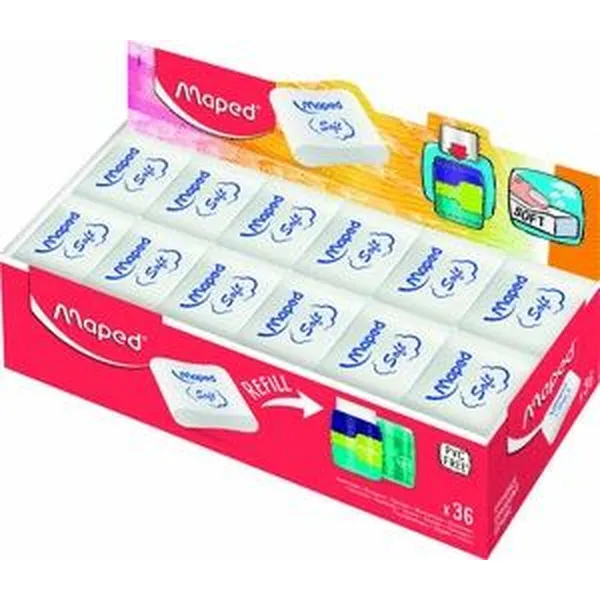 Pyyhekumisetti Maped Essential Soft Connect Valkoinen 36 Osaa