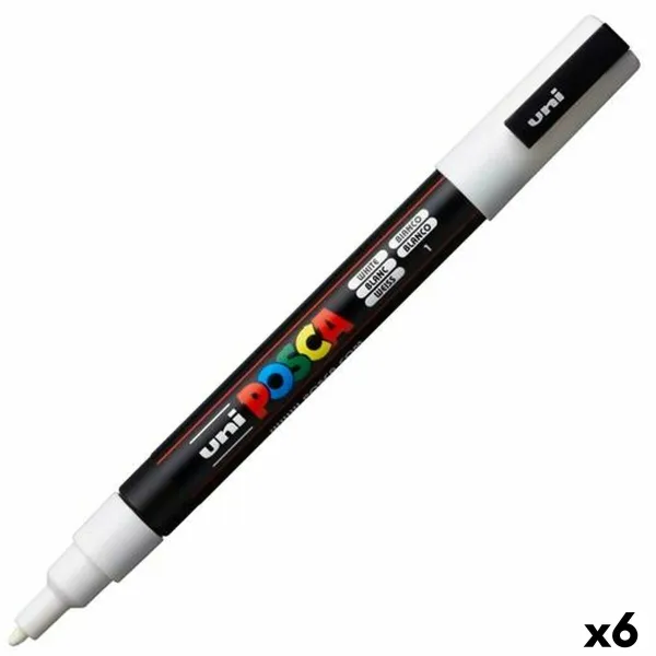 Markeris POSCA PC-3M Balta (6 vnt.)
