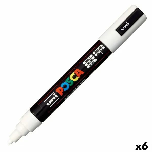 Vilt POSCA PC-5M Valge (6 Ühikut)