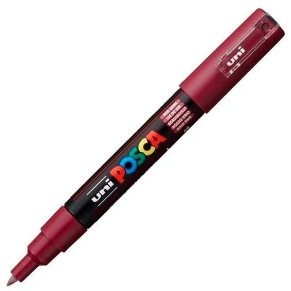 Merkkarikynä/huopakärkitussi POSCA PC-1M Punainen Burgundi (6 osaa)