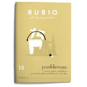 Maths exercise book Rubio Nº15 A5 Spanish 20 Sheets (10 Units)
