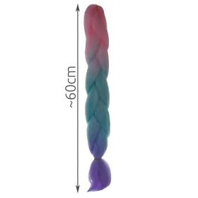 Sintētiskās matu bizes ombre rozā/baltā/violetā W10341