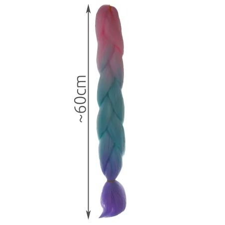 Sintētiskās matu bizes ombre rozā/baltā/violetā W10341