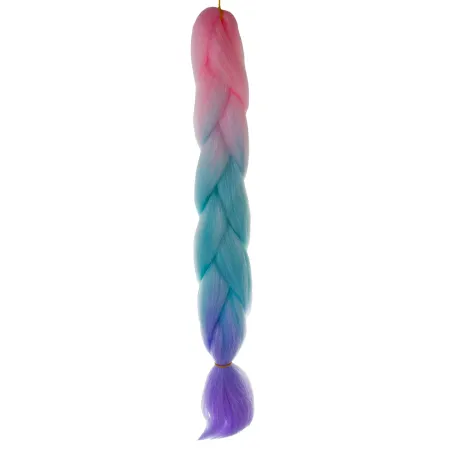 Synteettiset hiusletit ombre pinkki/valkoinen/violetti W10341