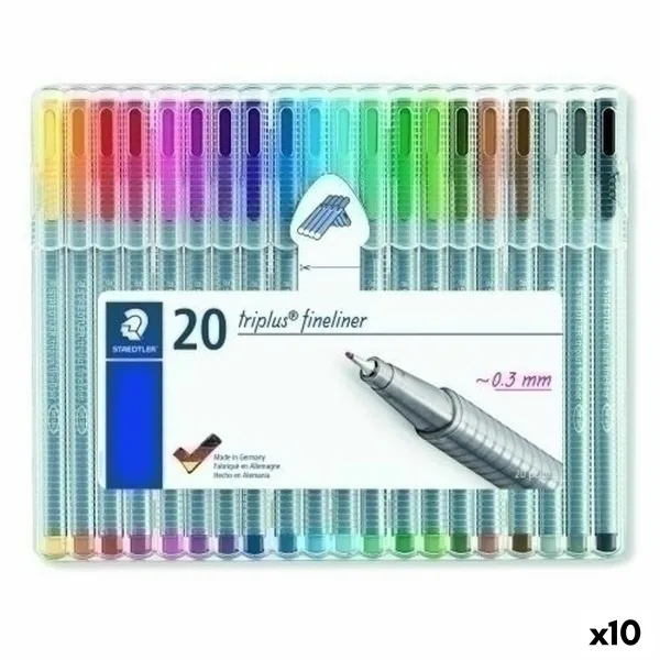 Tussisetti Staedtler Triplus Fineliner Monivärinen (10 osaa)