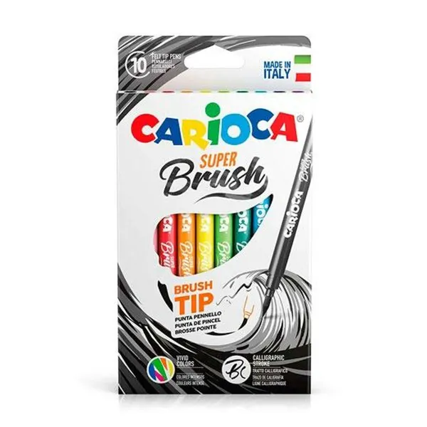 Žymeklių rinkinys Carioca Super Brush Spalvotas 10 Dalys (24 vnt.)