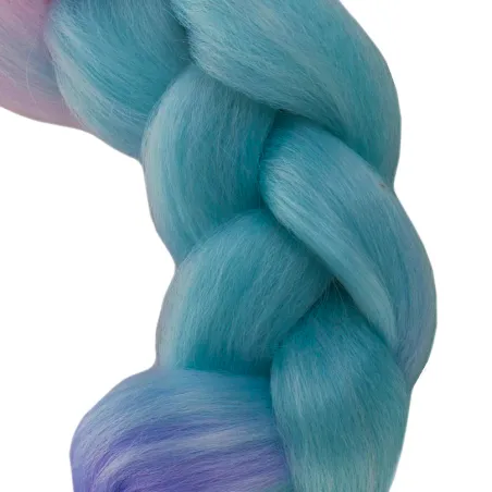 Sintētiskās matu bizes ombre rozā/baltā/violetā W10341