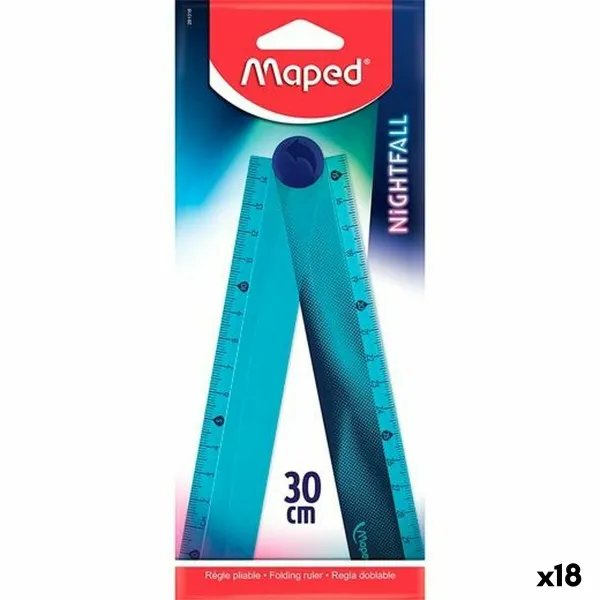 Lineāls Maped Nightfall Zils Plastmasa 30 cm 18 gb.