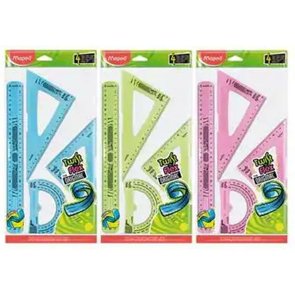 taisyklių rinkinys Maped Twist'n Flex Maxi 4 Dalys 20 vnt.