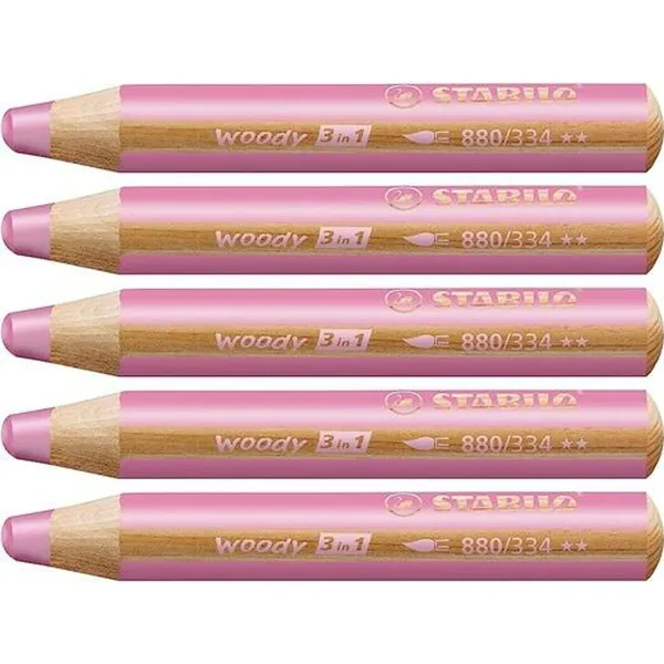 Värikynät Stabilo Woody Pinkki 3-in-1 (5 osaa)