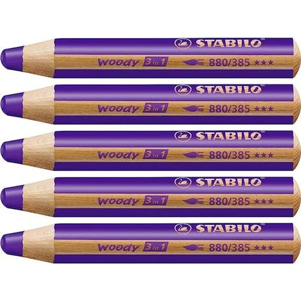 Värikynät Stabilo Woody Violetti 3-in-1 (5 osaa)
