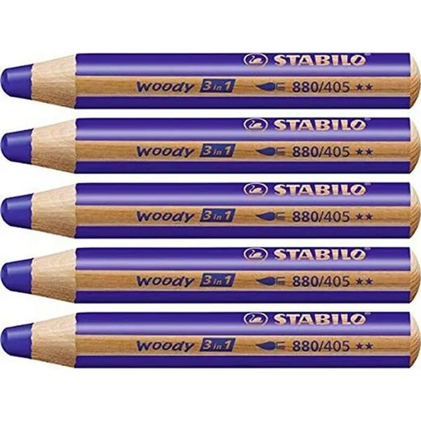 Värikynät Stabilo Woody Laivastonsininen 3-in-1 (5 osaa)
