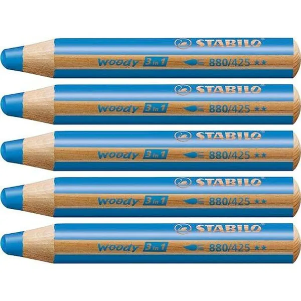 Värikynät Stabilo Woody Sininen 3-in-1 (5 osaa)