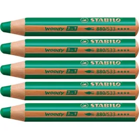 Värikynät Stabilo Woody Tummanvihreä 3-in-1 (5 osaa)