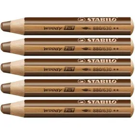 Krāsainie zīmuļi Stabilo Woody Brūns 3-vienā (5 gb.)