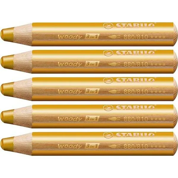 Värikynät Stabilo Woody Kullattu 3-in-1 (5 osaa)