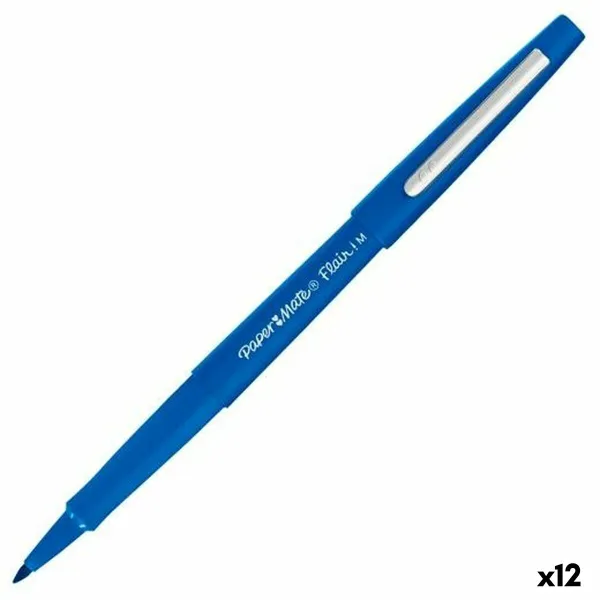 Marķieris Paper Mate Flair! M Zils (12 gb.)