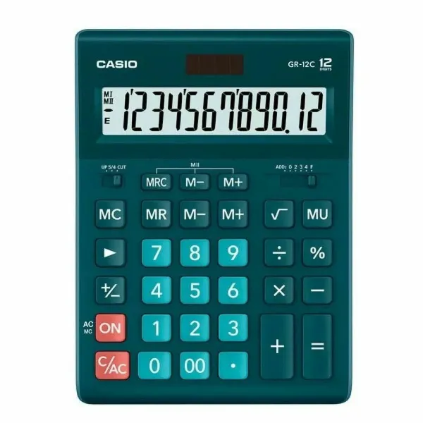 Calculator Casio GR-12C-DG Black Green Plastic