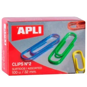 Klipsi Apli Nº 2 Monivärinen Kabelis 32 mm (10 osaa)